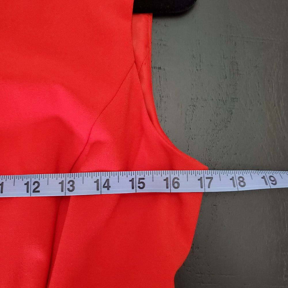 Calvin Klein Blood Orange (Red) Pleated Fully-Lined Dress Size 8 - Picture 9 of 16